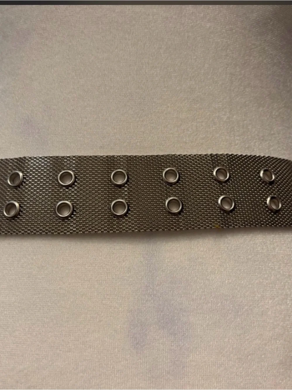 🤘Y2K Silver Metal Mesh Grommet Chainmail  Belt Adjustable Punk Grunge Goth